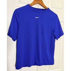 Nike T Shirt Youth Boys XL Dri Fit Blue Swoosh Logo Graphic Performance Active